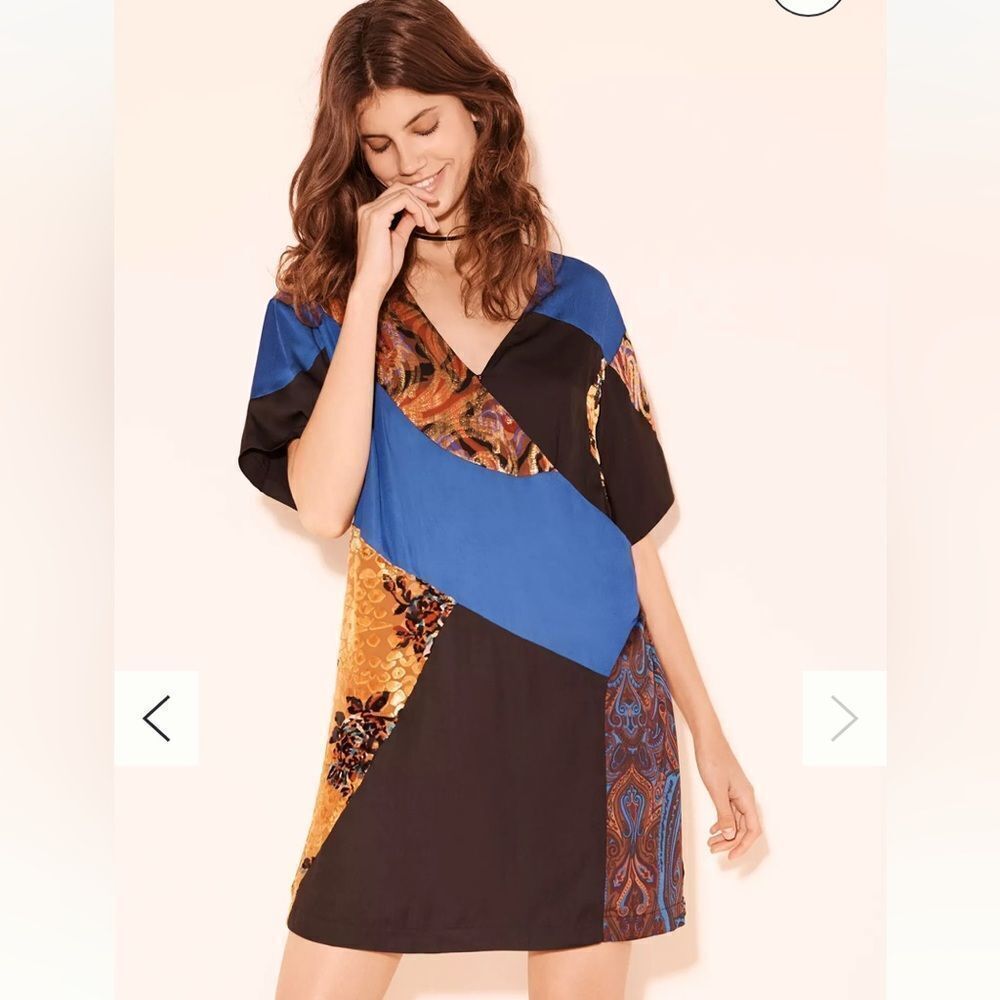 Anthro HD in‎ Paris Camellia Patchwork Dress Size 8